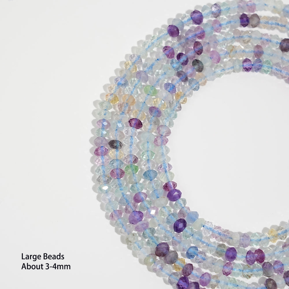 Natural Crystal Faceted Rondelle Bead Strand