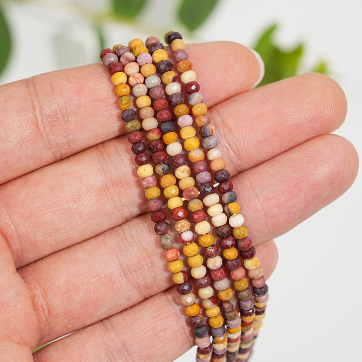Natural Crystal Faceted Rondelle Bead Strand