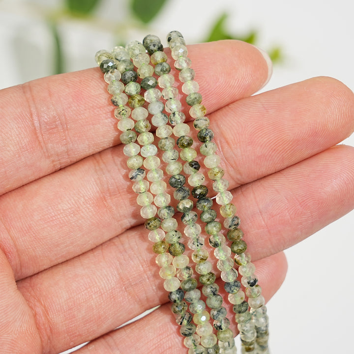 Natural Crystal Faceted Rondelle Bead Strand