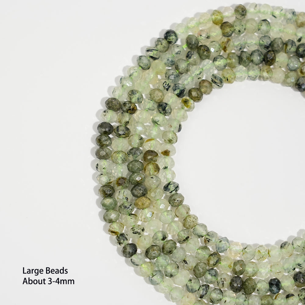 Natural Crystal Faceted Rondelle Bead Strand