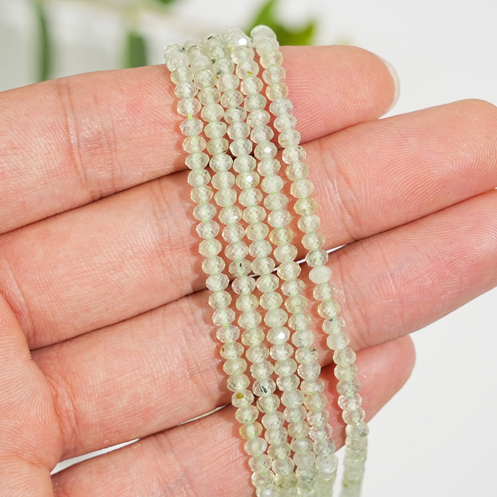 Natural Crystal Faceted Rondelle Bead Strand