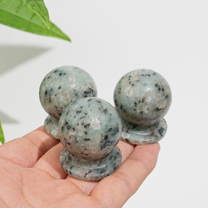 Natural Kiwi Jasper Roadblock Stone Piers Carving