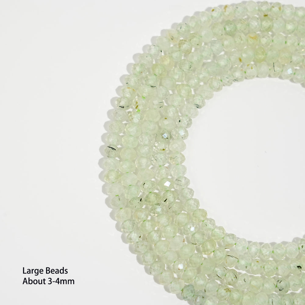 Natural Crystal Faceted Rondelle Bead Strand
