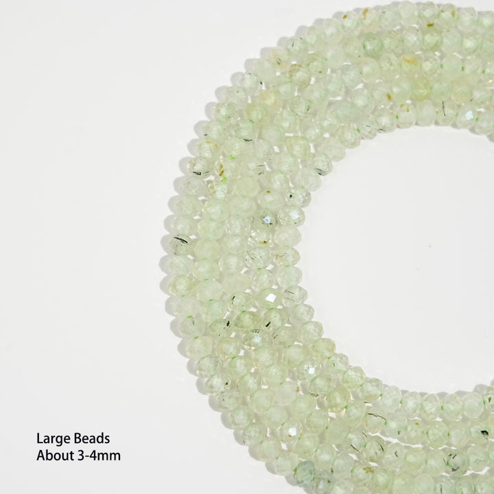Natural Crystal Faceted Rondelle Bead Strand