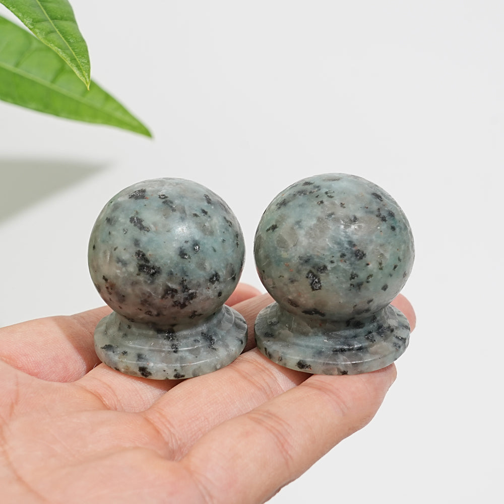 Natural Kiwi Jasper Roadblock Stone Piers Carving