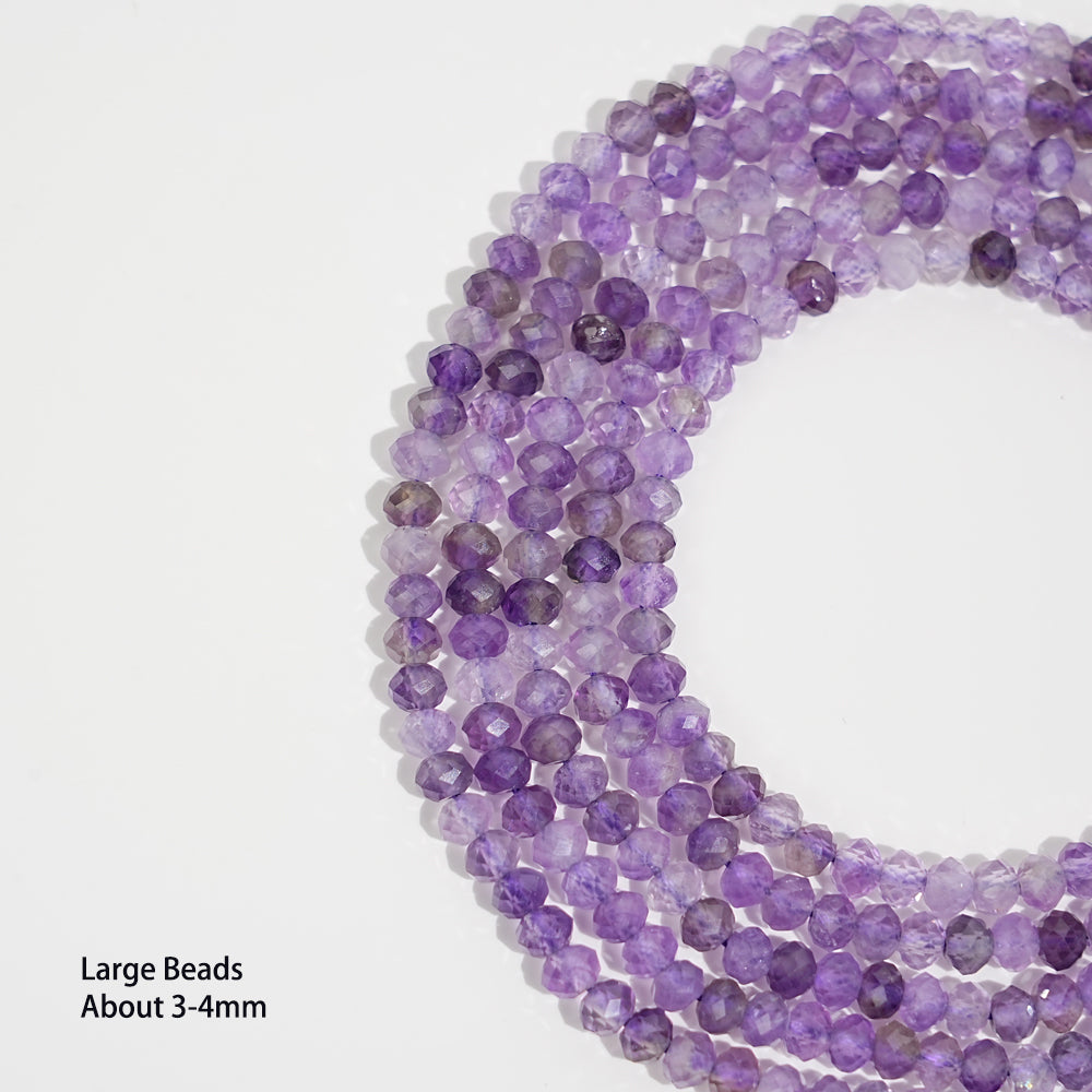 Natural Crystal Faceted Rondelle Bead Strand