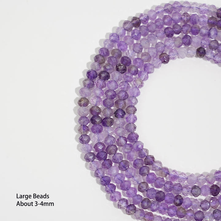 Natural Crystal Faceted Rondelle Bead Strand