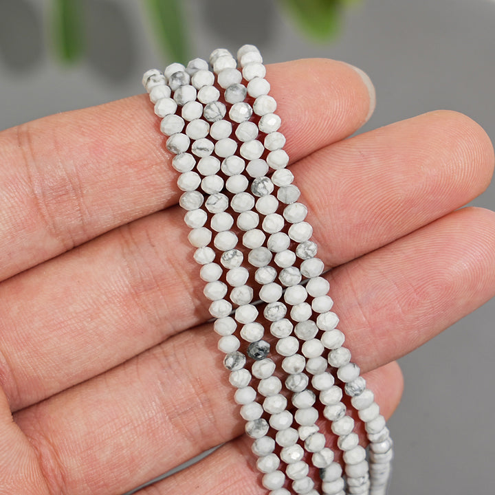 Natural Crystal Faceted Rondelle Bead Strand
