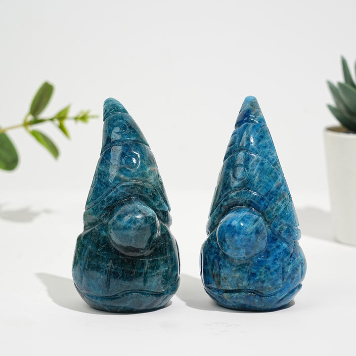 Natural Blue Apatite Gnome Carving