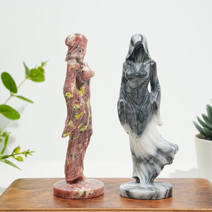 Natural Crystal Ghost Lady Carving