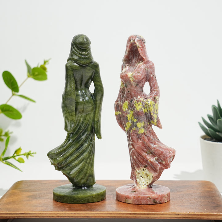 Natural Crystal Ghost Lady Carving
