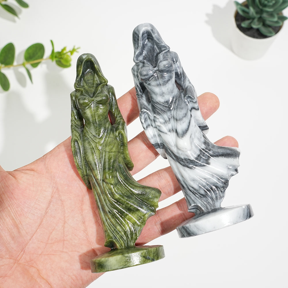 Natural Crystal Ghost Lady Carving