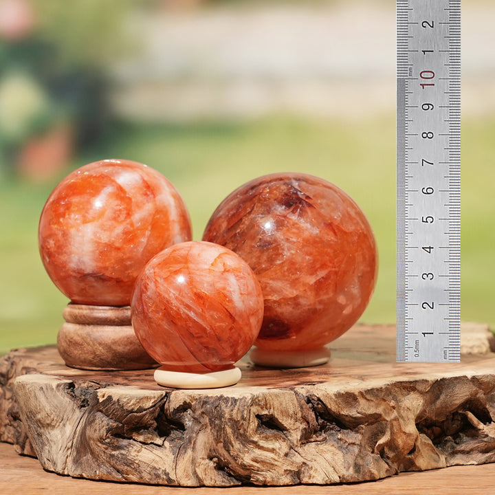 Natural Fire Quartz Sphere
