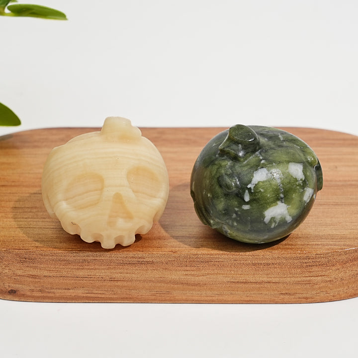 Natural Crystal Carving Poison Apple Skull