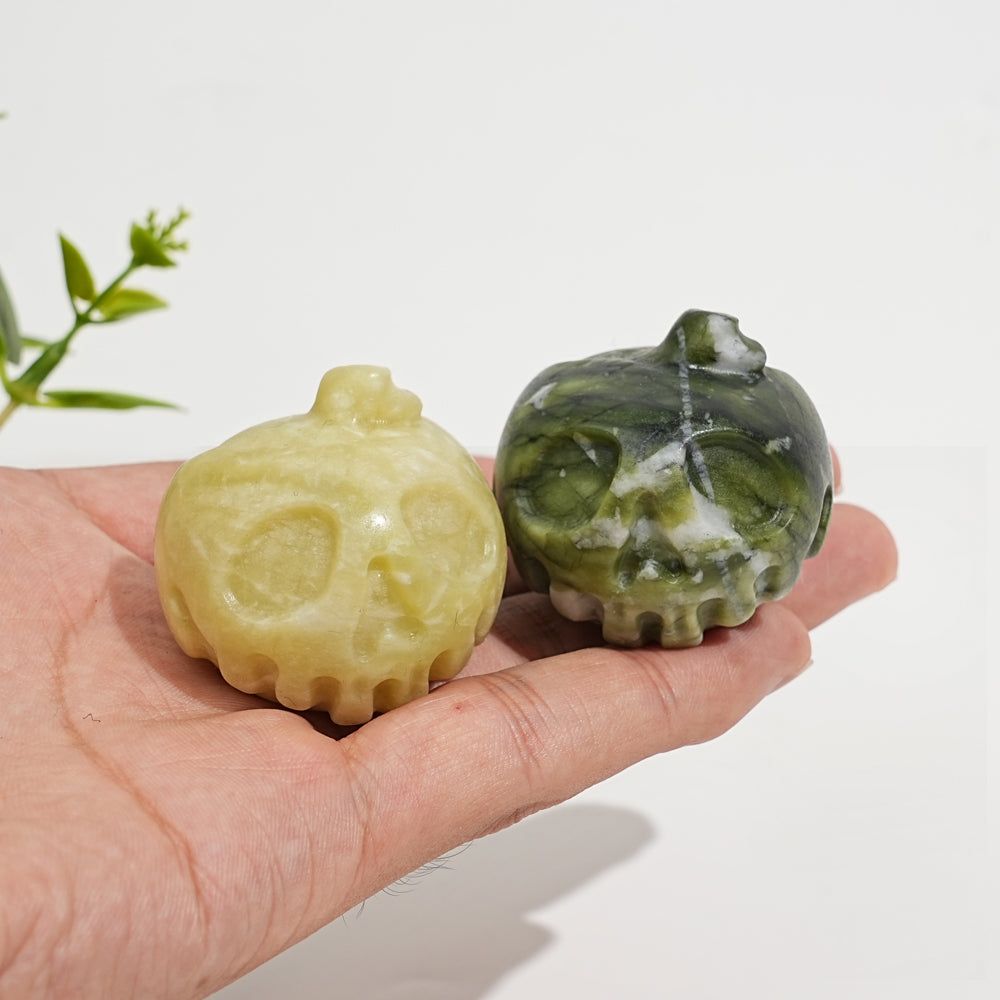 Natural Crystal Carving Poison Apple Skull