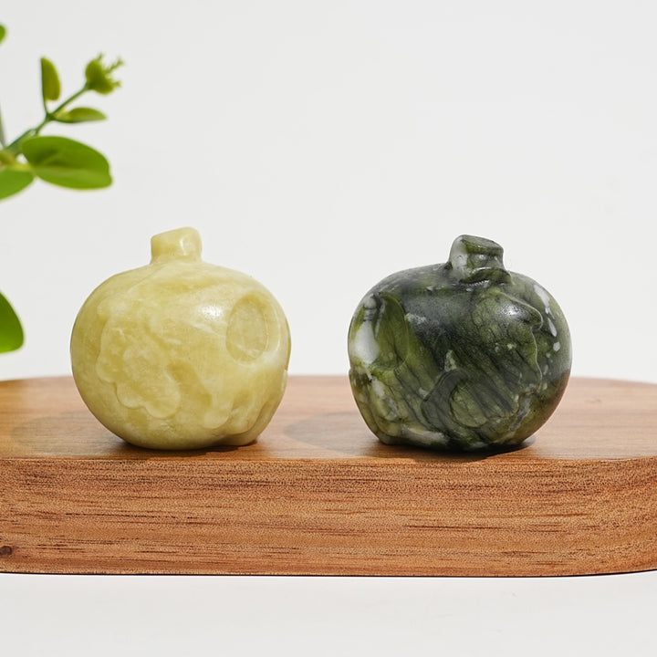 Natural Crystal Carving Poison Apple Skull