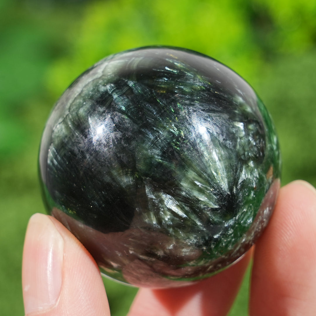 Natural Crystal Top Seraphinite Sphere