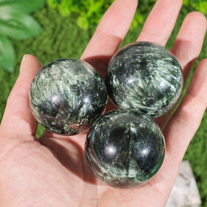 Natural Crystal Top Seraphinite Sphere