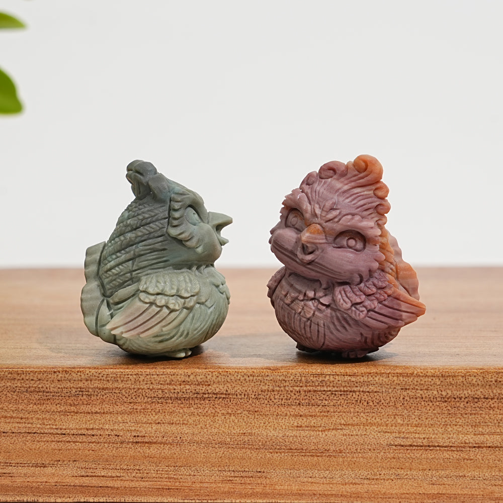 Natural Crystal Alashan Agate Cute Phoenix