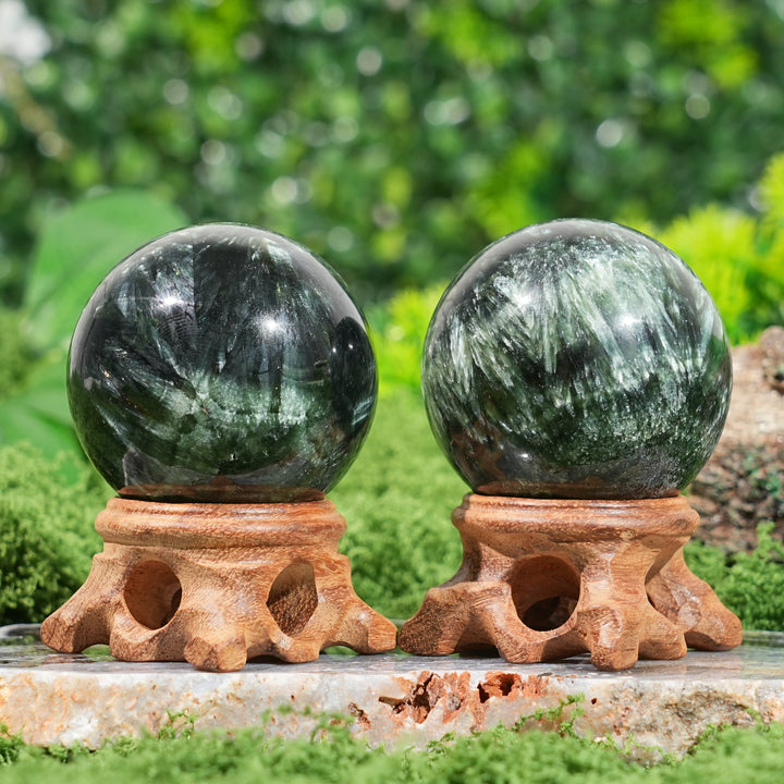 Natural Crystal Top Seraphinite Sphere