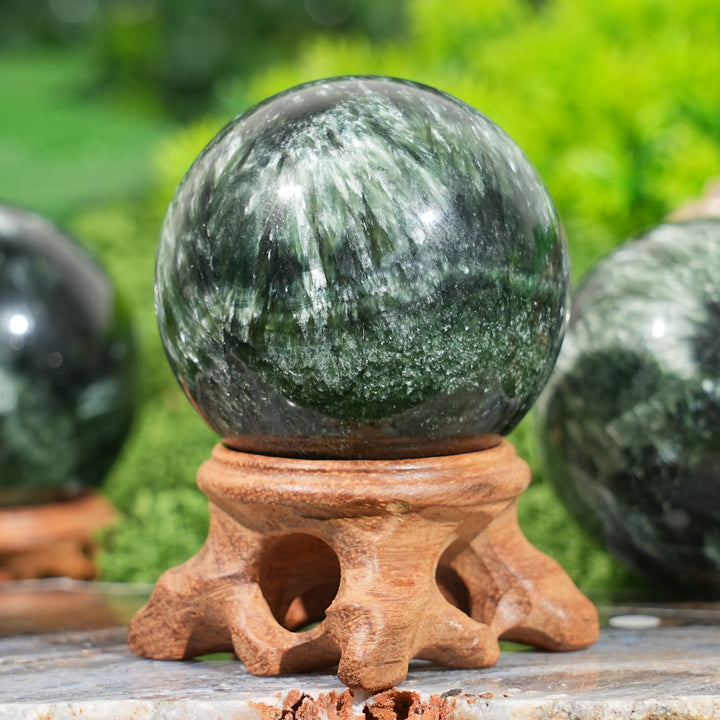 Natural Crystal Top Seraphinite Sphere