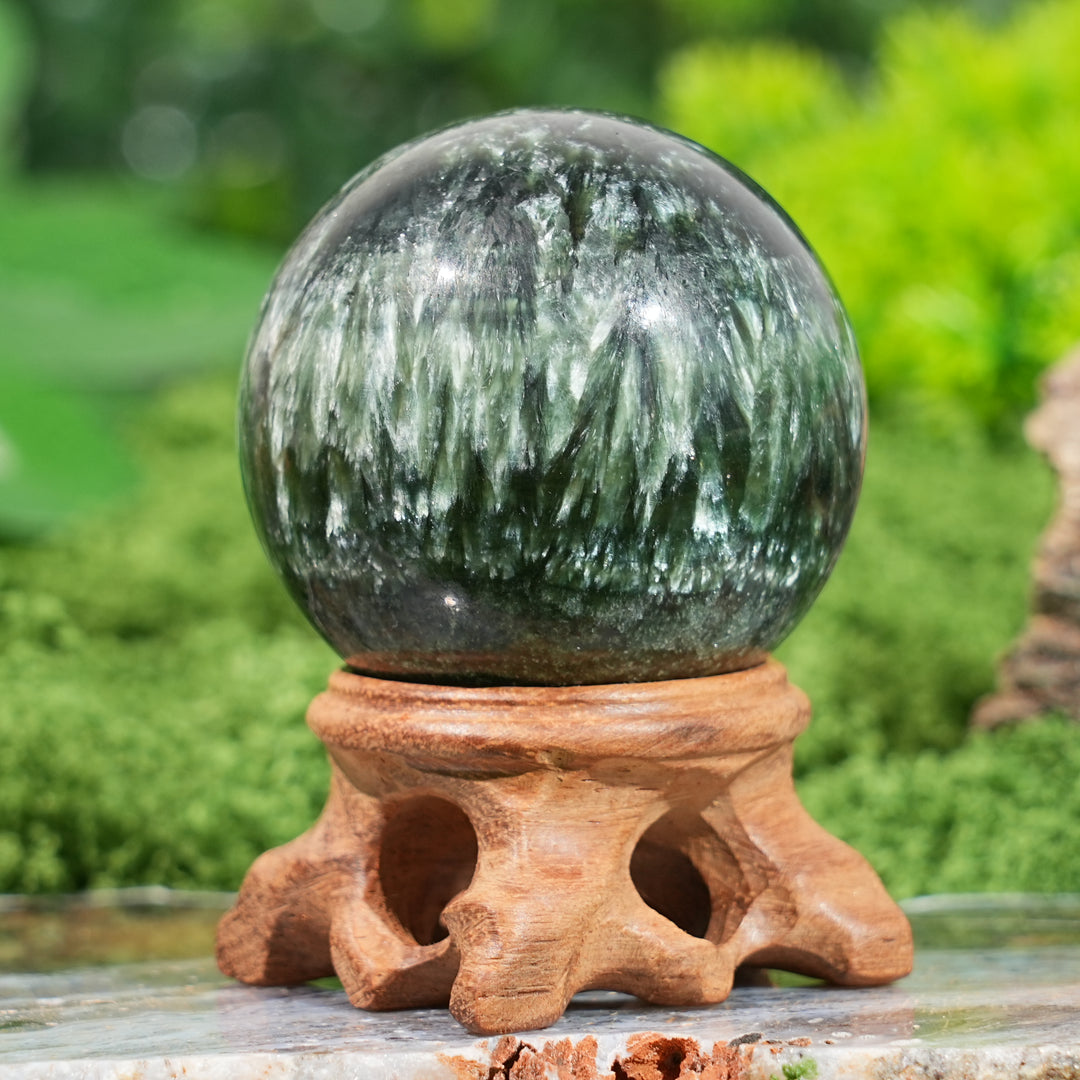 Natural Crystal Top Seraphinite Sphere