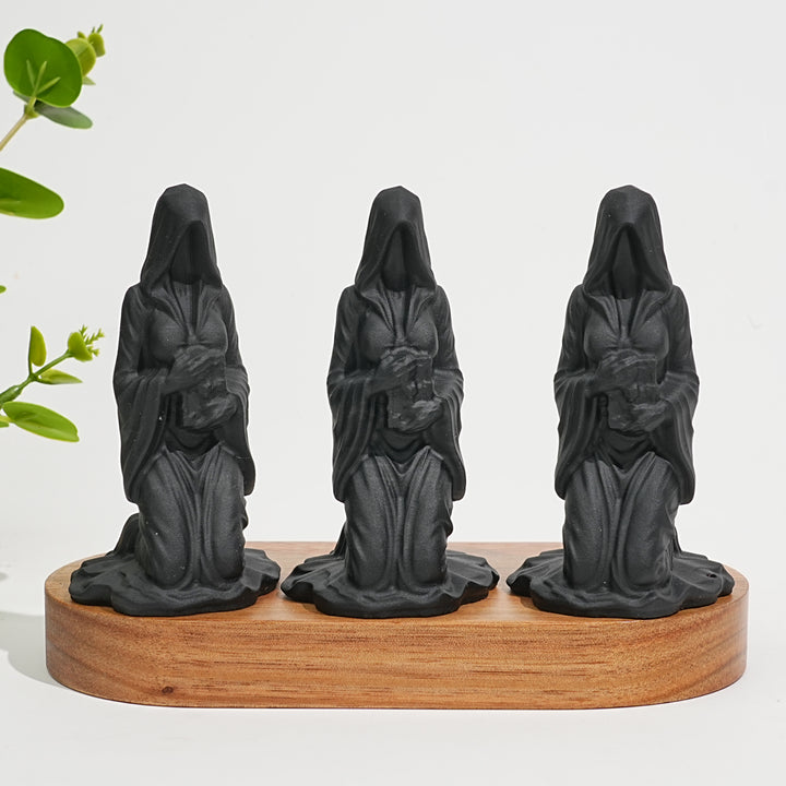 Natural Crystal Black Obsidian Female With Bible