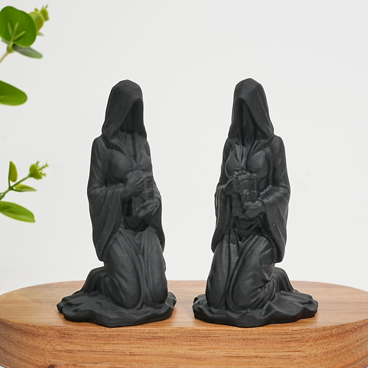 Natural Crystal Black Obsidian Female With Bible