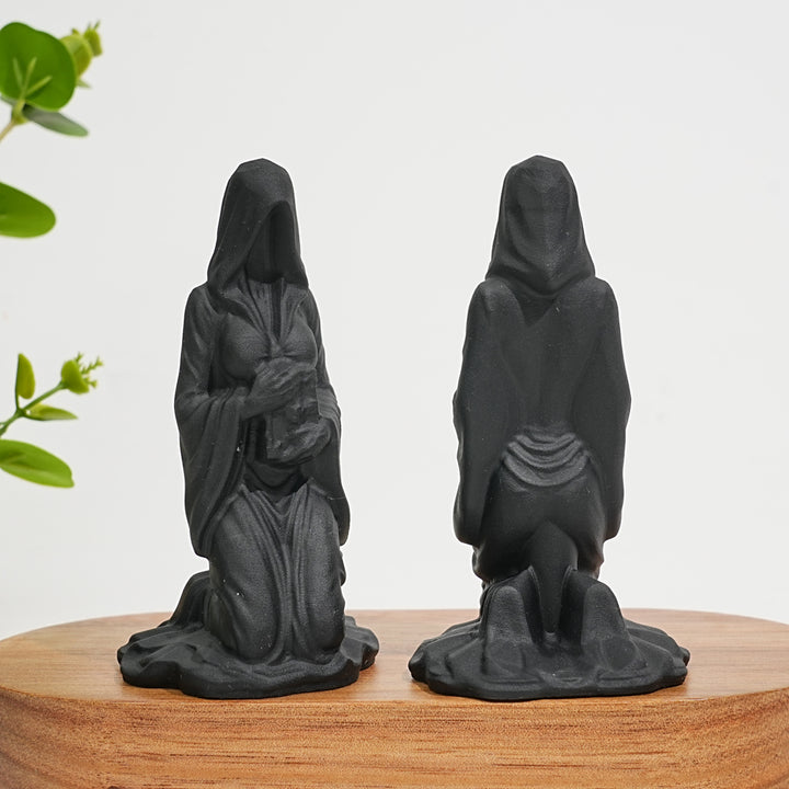 Natural Crystal Black Obsidian Female With Bible