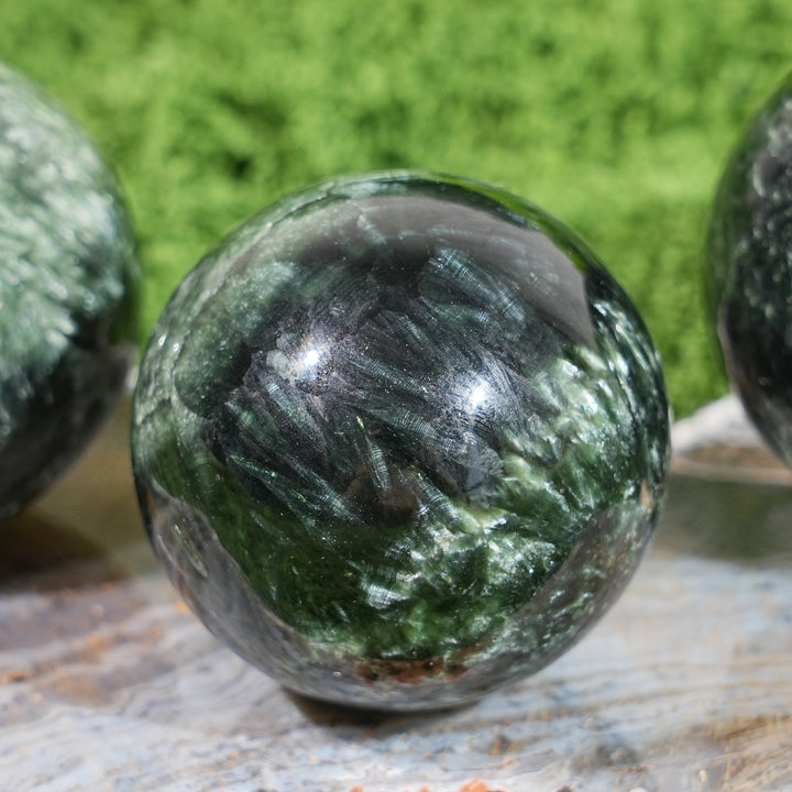 Natural Crystal Top Seraphinite Sphere