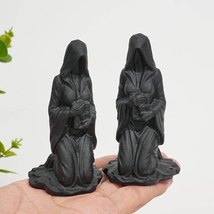 Natural Crystal Black Obsidian Female With Bible