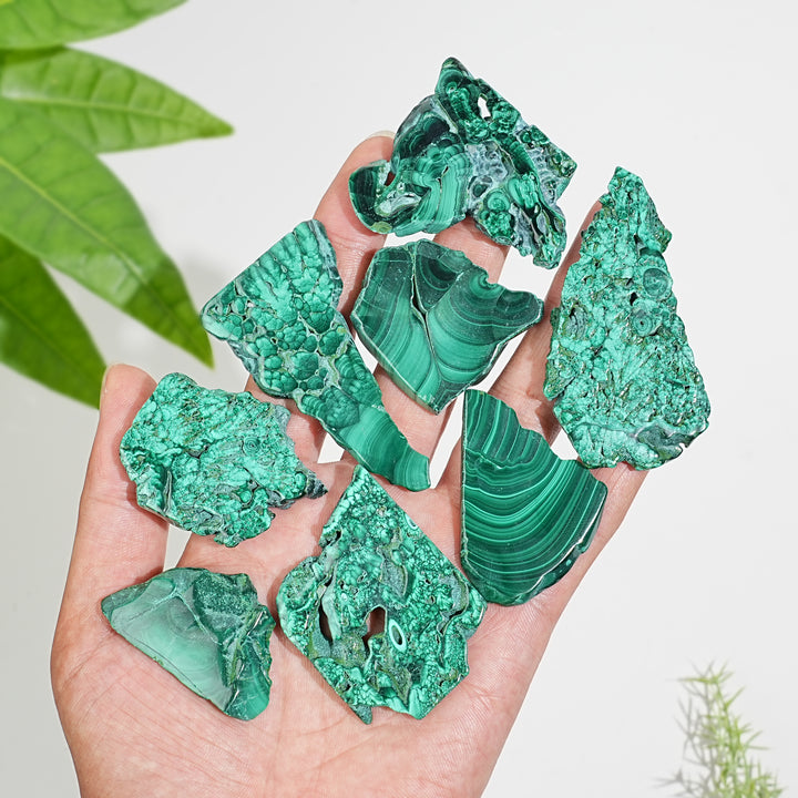 Natural Crystal Malachite Slice