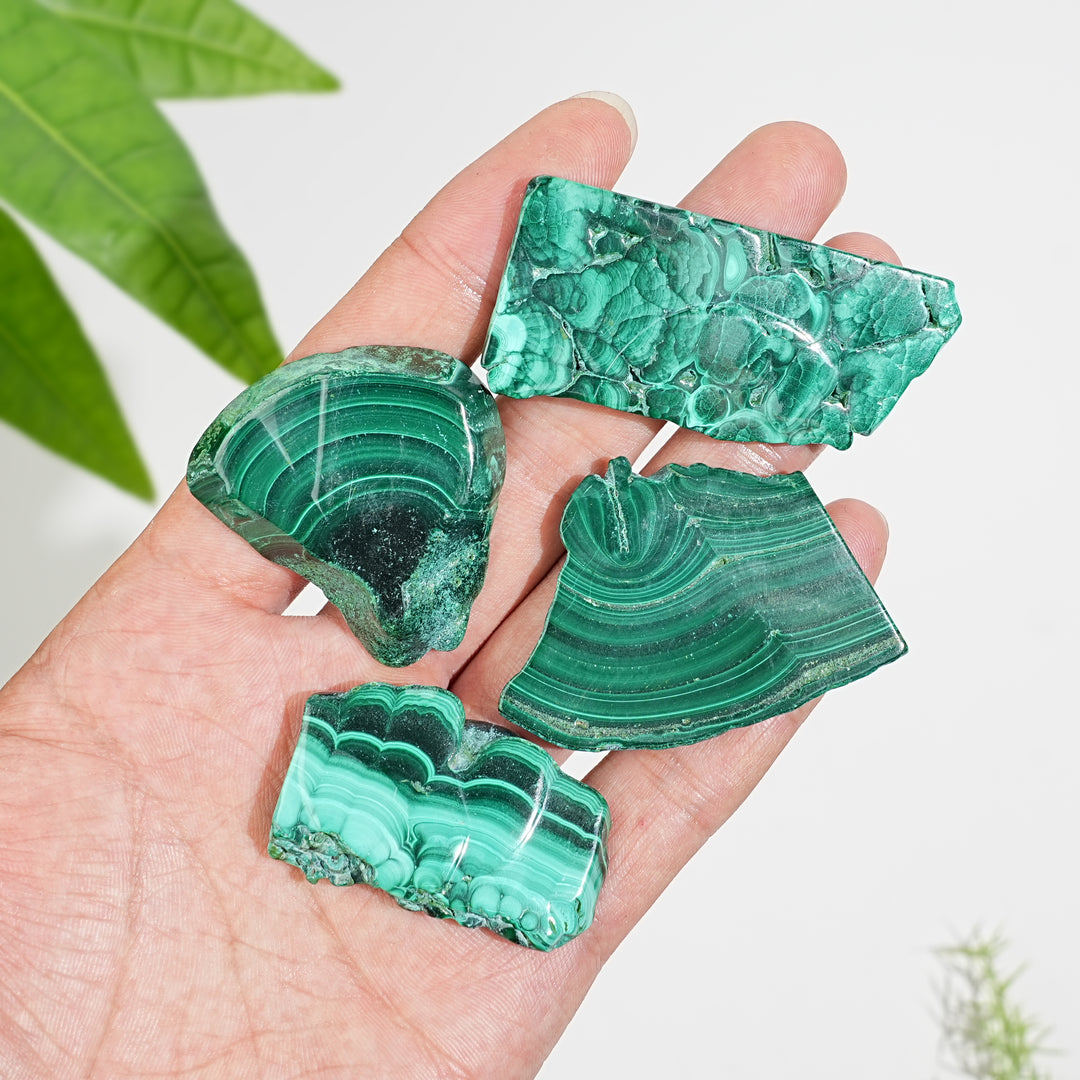 Natural Crystal Malachite Slice