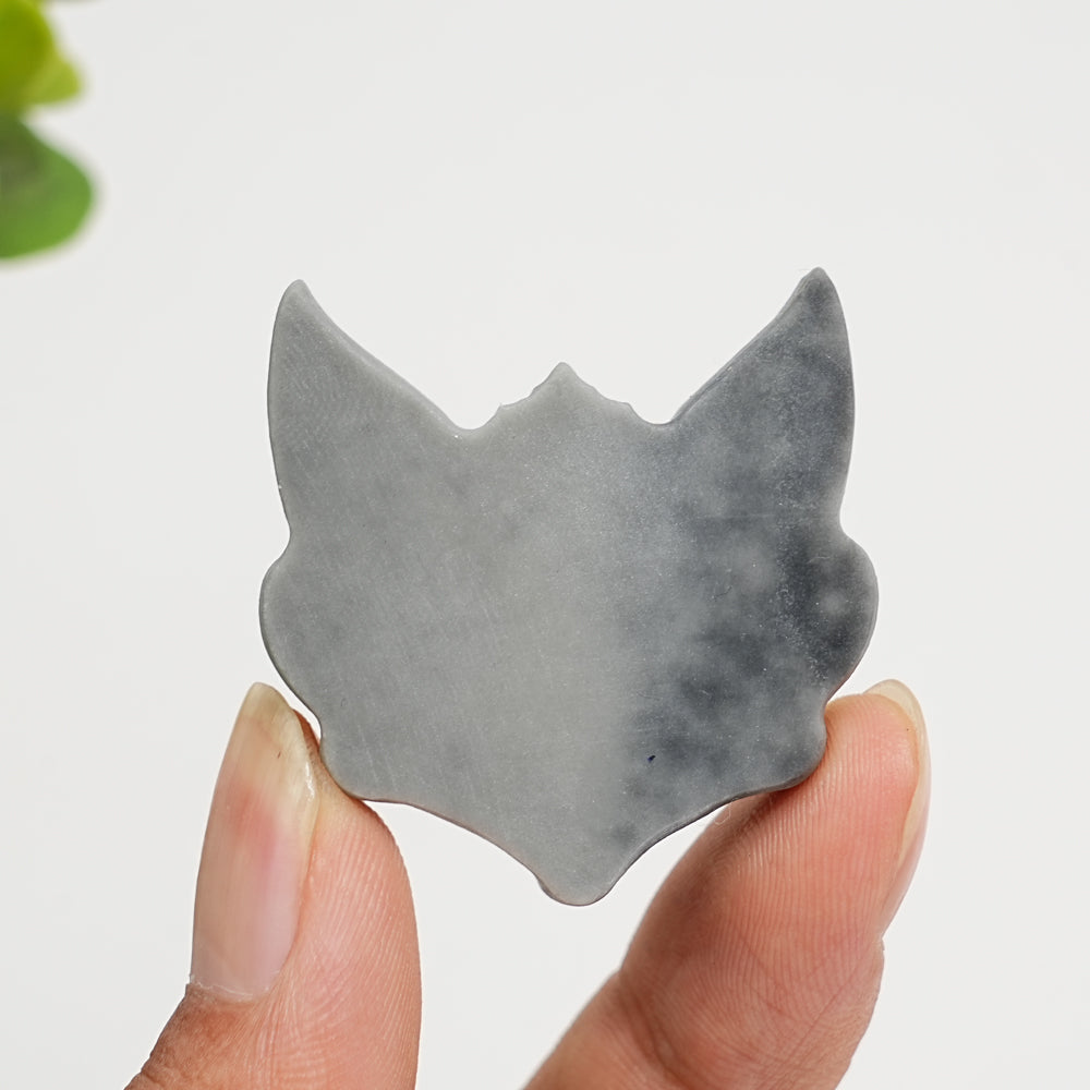 Unique,Natural Crystal Carving TaiJi Stone Fox Mask