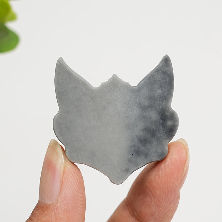Unique,Natural Crystal Carving TaiJi Stone Fox Mask