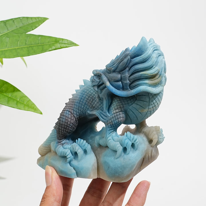 Unique,Natural Crystal Trolleite Exquisite Dragon Carving