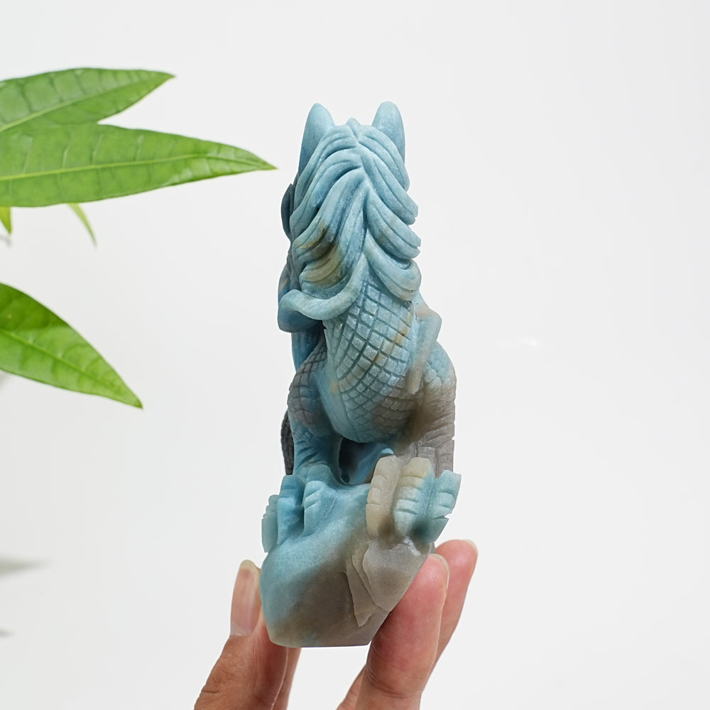 Unique,Natural Crystal Trolleite Exquisite Dragon Carving