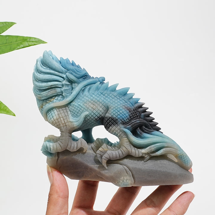 Unique,Natural Crystal Trolleite Exquisite Dragon Carving