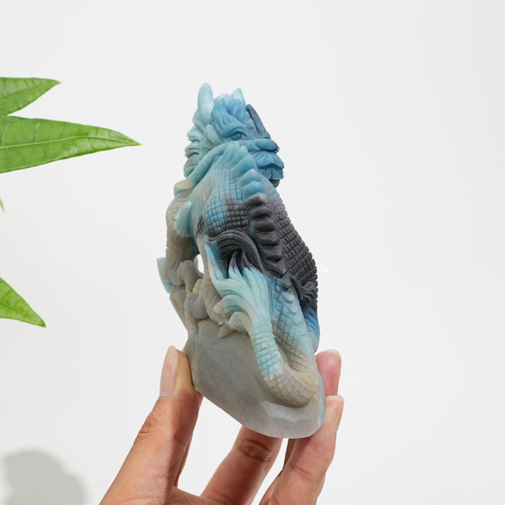 Unique,Natural Crystal Trolleite Exquisite Dragon Carving