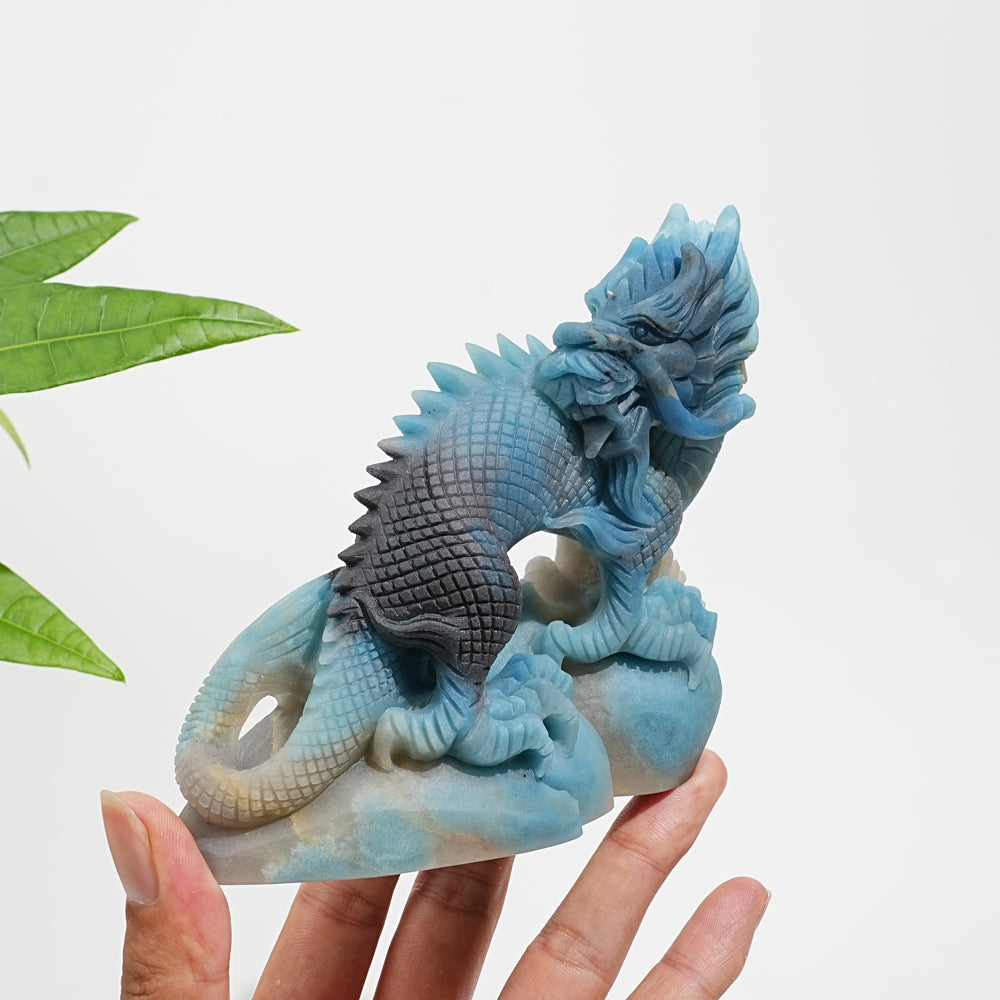 Unique,Natural Crystal Trolleite Exquisite Dragon Carving