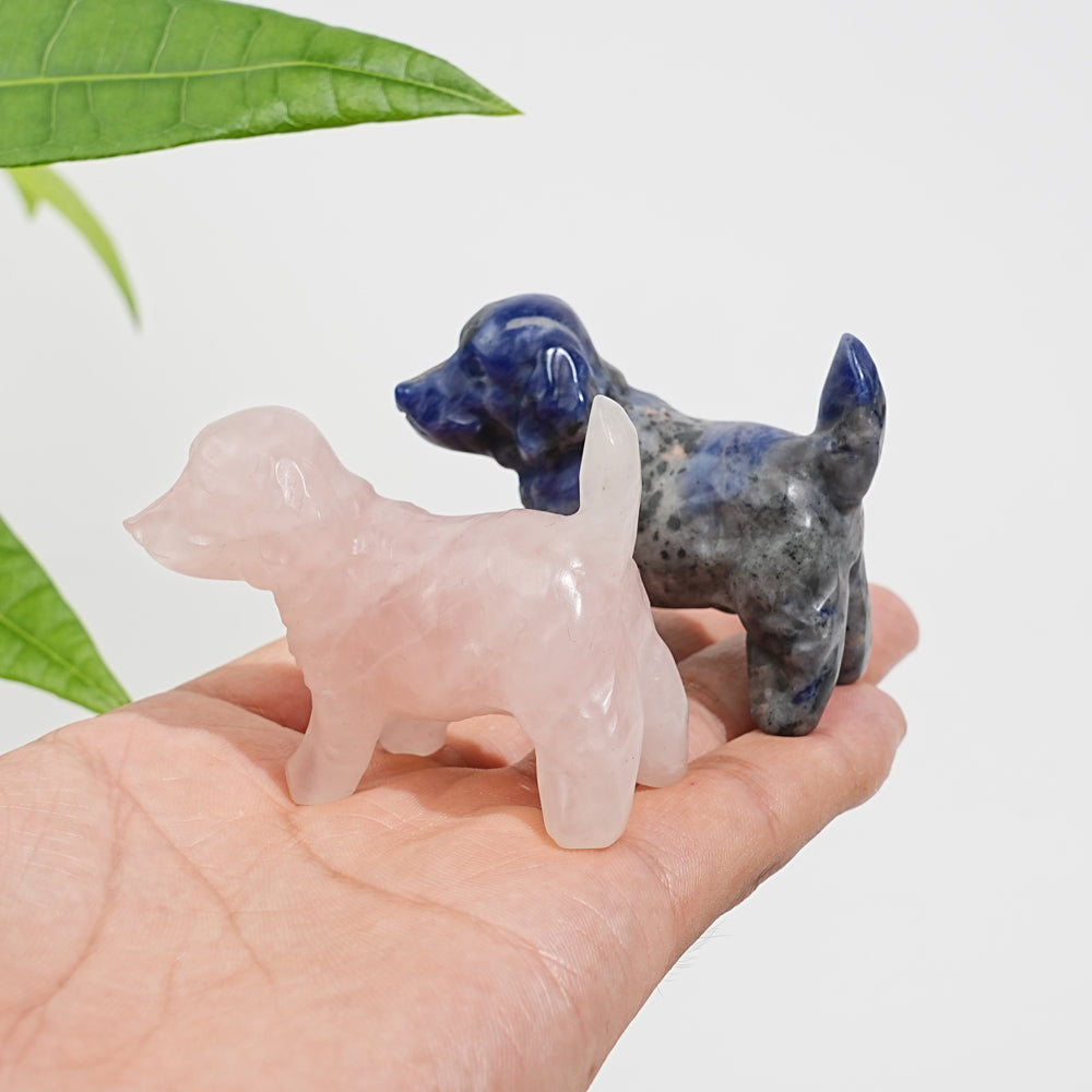 Natural Crystal Golden Retriever Carving