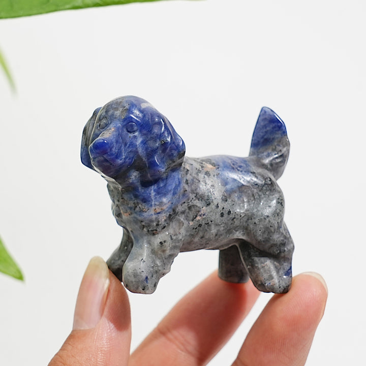 Natural Crystal Golden Retriever Carving