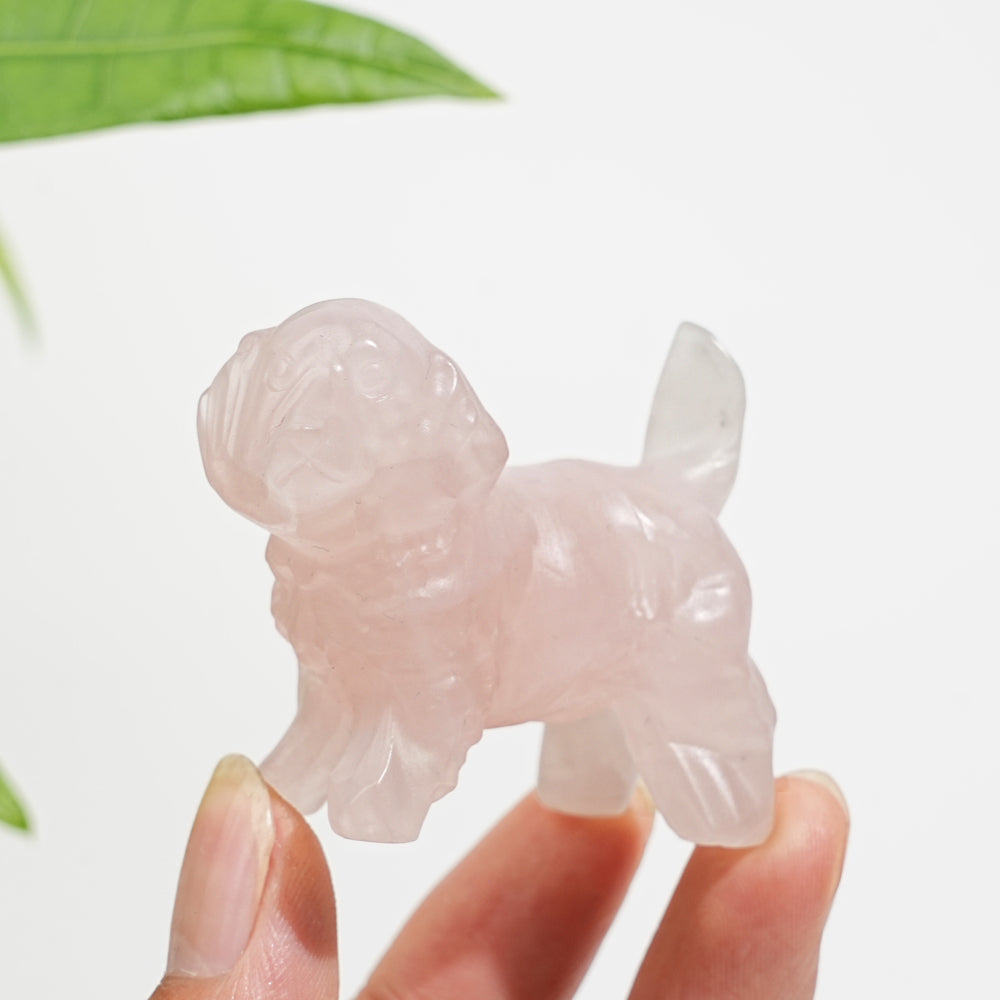 Natural Crystal Golden Retriever Carving
