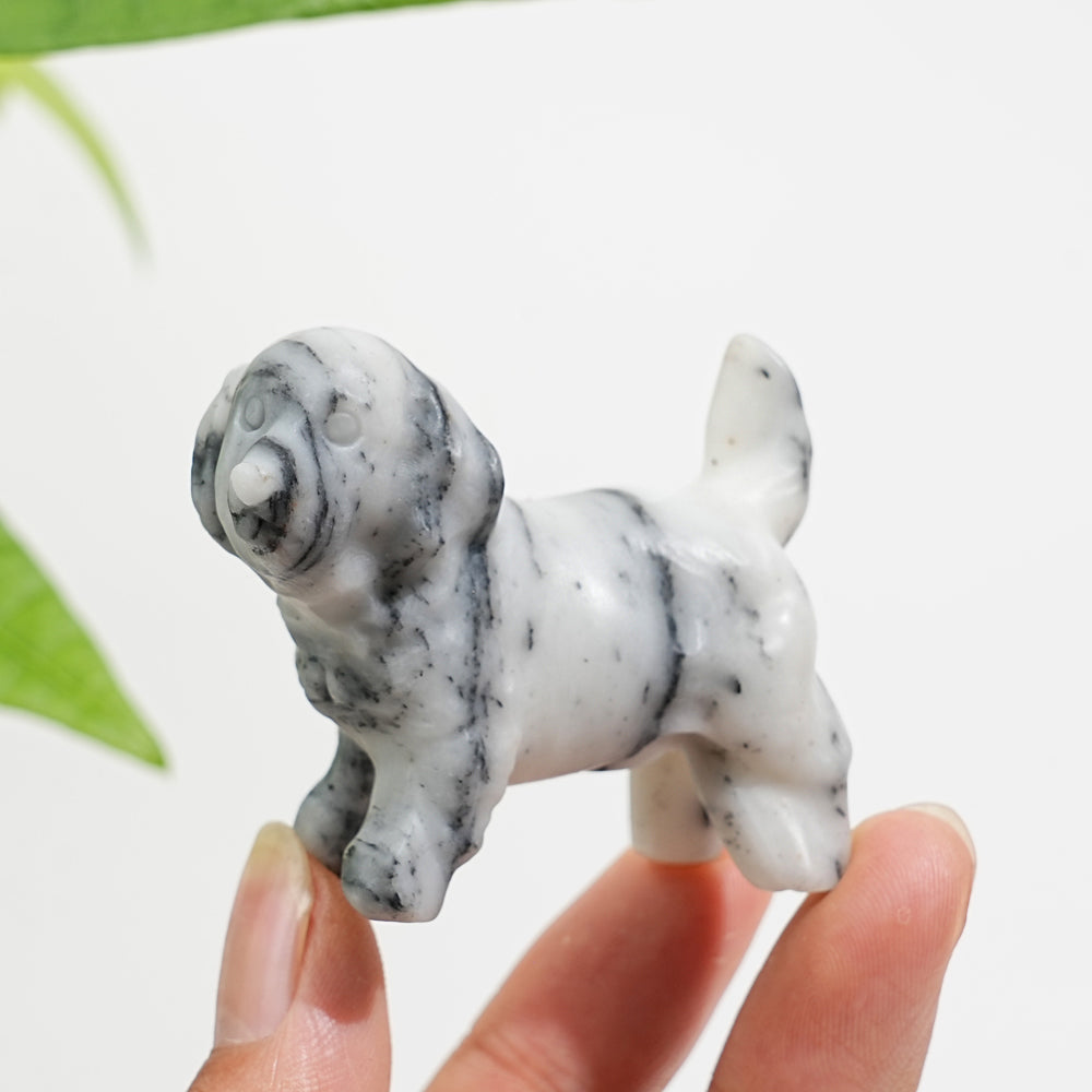 Natural Crystal Golden Retriever Carving
