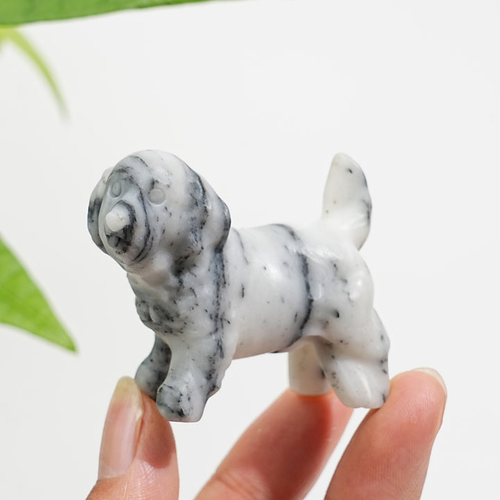 Natural Crystal Golden Retriever Carving