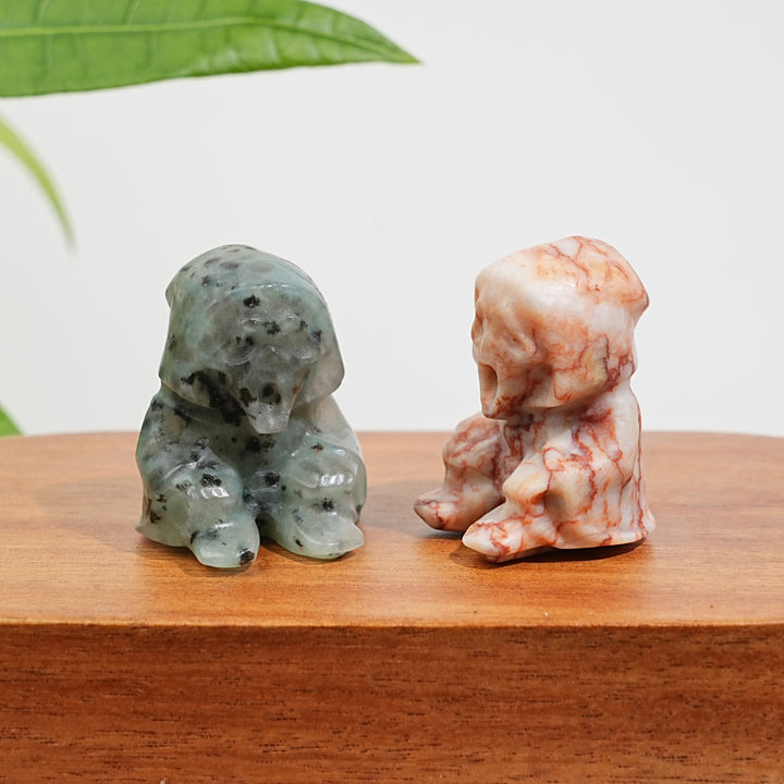 Natural Crystal Seated Grim Reaper Carving