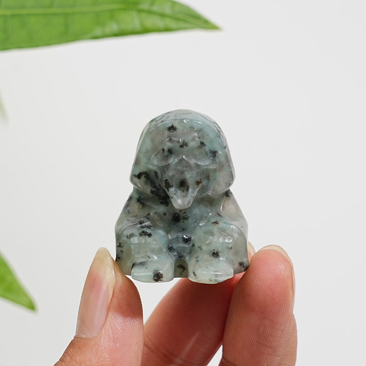 Natural Crystal Seated Grim Reaper Carving