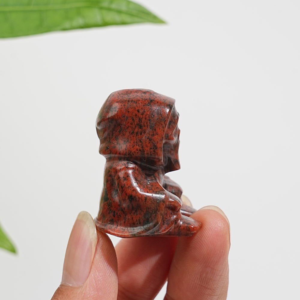 Natural Crystal Seated Grim Reaper Carving