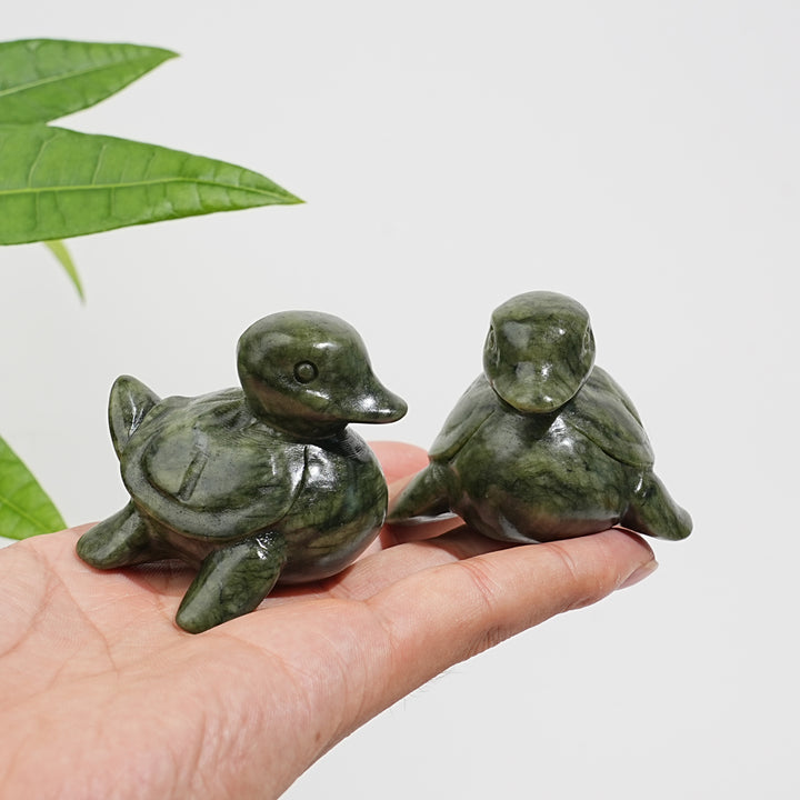 Natural Serpentine Turtle-Duck Hybrid Carving