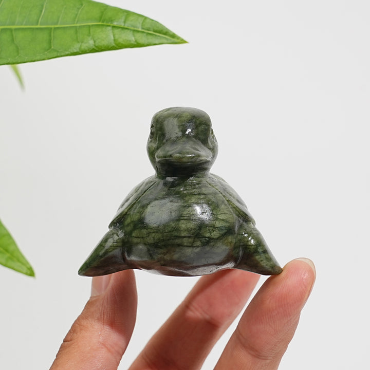 Natural Serpentine Turtle-Duck Hybrid Carving